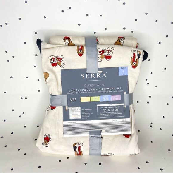 🐶 SERRA 🐶 LADIES 2 PIECE KNIT
SLEEP WEAR SET PJ lounge wear pajamas size L - Picture 7 of 9